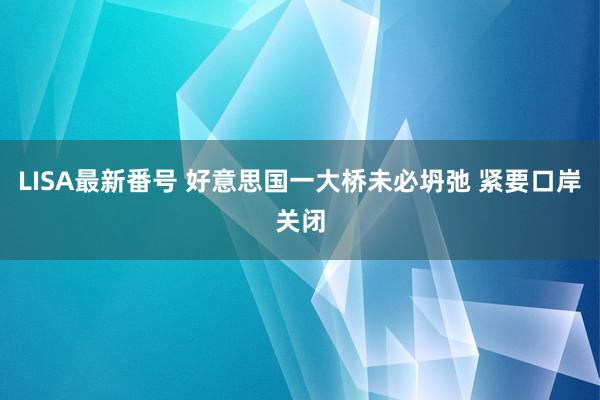 LISA最新番号 好意思国一大桥未必坍弛 紧要口岸关闭