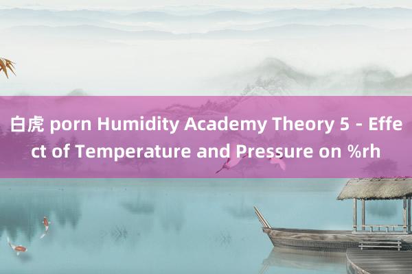 白虎 porn Humidity Academy Theory 5 - Effect of Temperature and Pressure on %rh