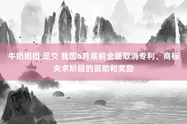 牛奶姐姐 足交 我国6月底前全面取消专利、商标央求阶段的资助和奖励