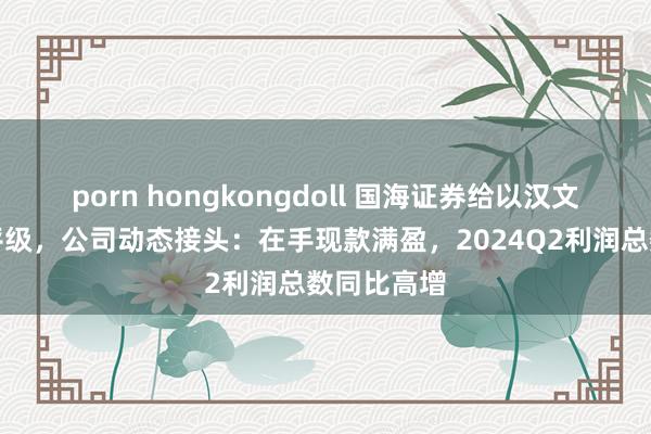 porn hongkongdoll 国海证券给以汉文传媒买入评级，公司动态接头：在手现款满盈，2024Q2利润总数同比高增