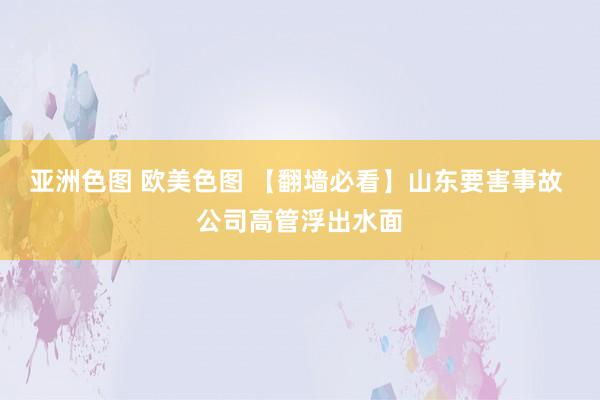 亚洲色图 欧美色图 【翻墙必看】山东要害事故 公司高管浮出水面